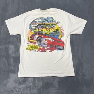 Vintage Daytona 500 Nascar racing shirt‎ mens Large white 2000s y2k